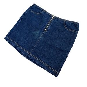 GUESS zip up denim mini skirt